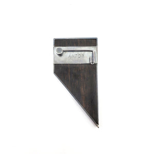 Quadrilateral Ebony Brooch with Inlay